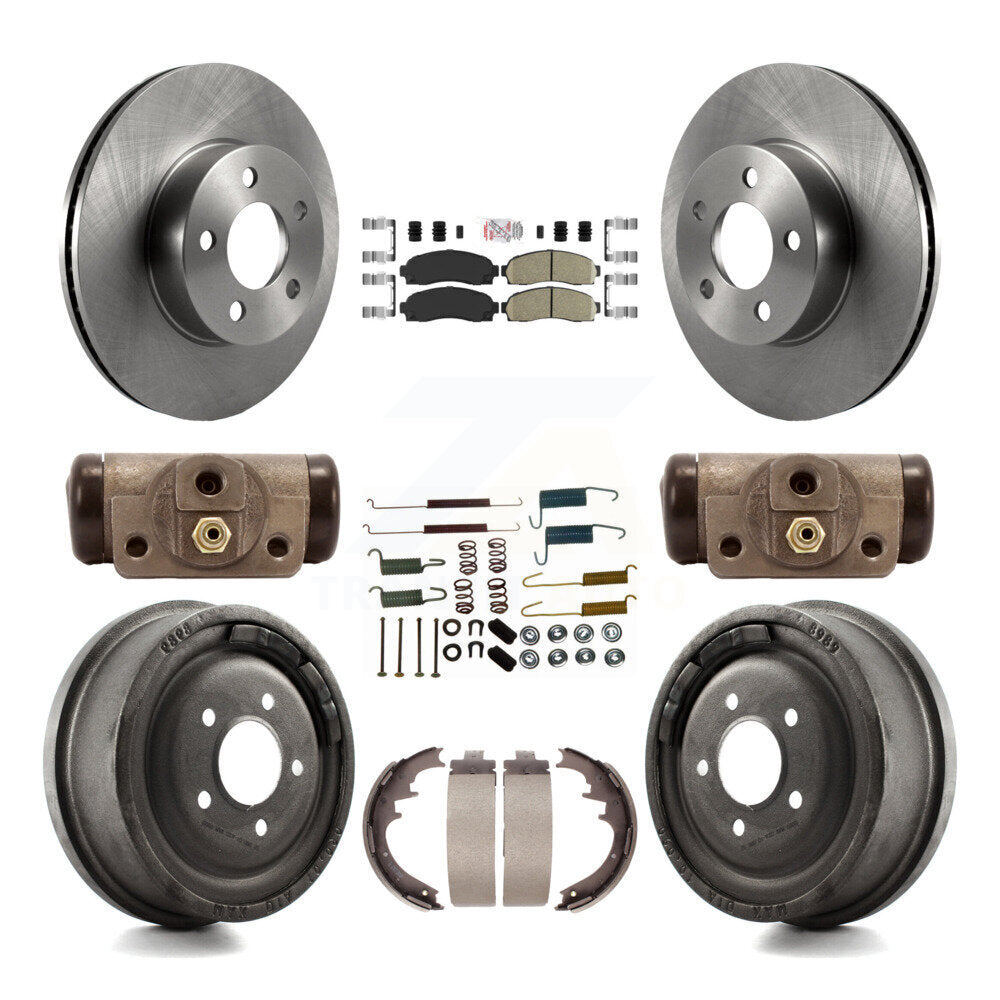 Front Rear Disc Brake Rotors Ceramic Pads And Drum Kit (9Pc) For Ford Ranger Mazda B4000 K8A-105495