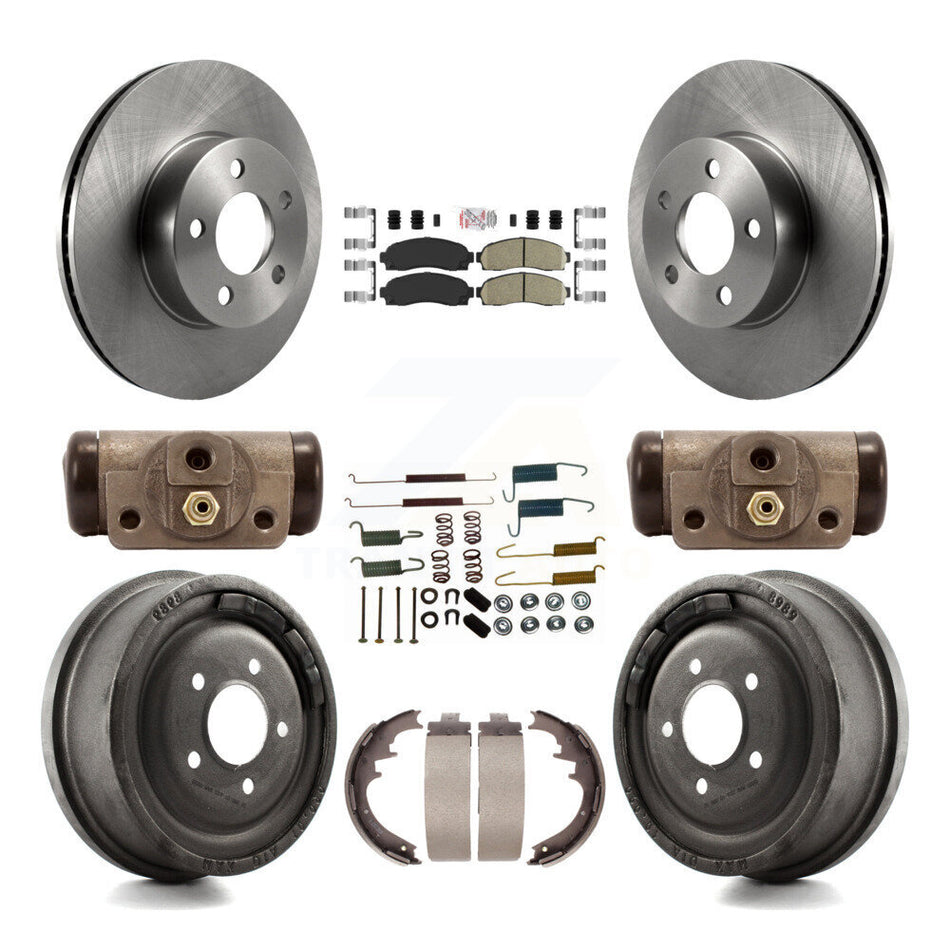 Front Rear Disc Brake Rotors Ceramic Pads And Drum Kit (9Pc) For Ford Ranger Mazda B4000 K8A-105495