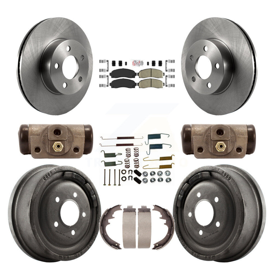 Front Rear Disc Brake Rotors Ceramic Pads And Drum Kit (9Pc) For Ford Ranger Mazda B4000 K8A-105495