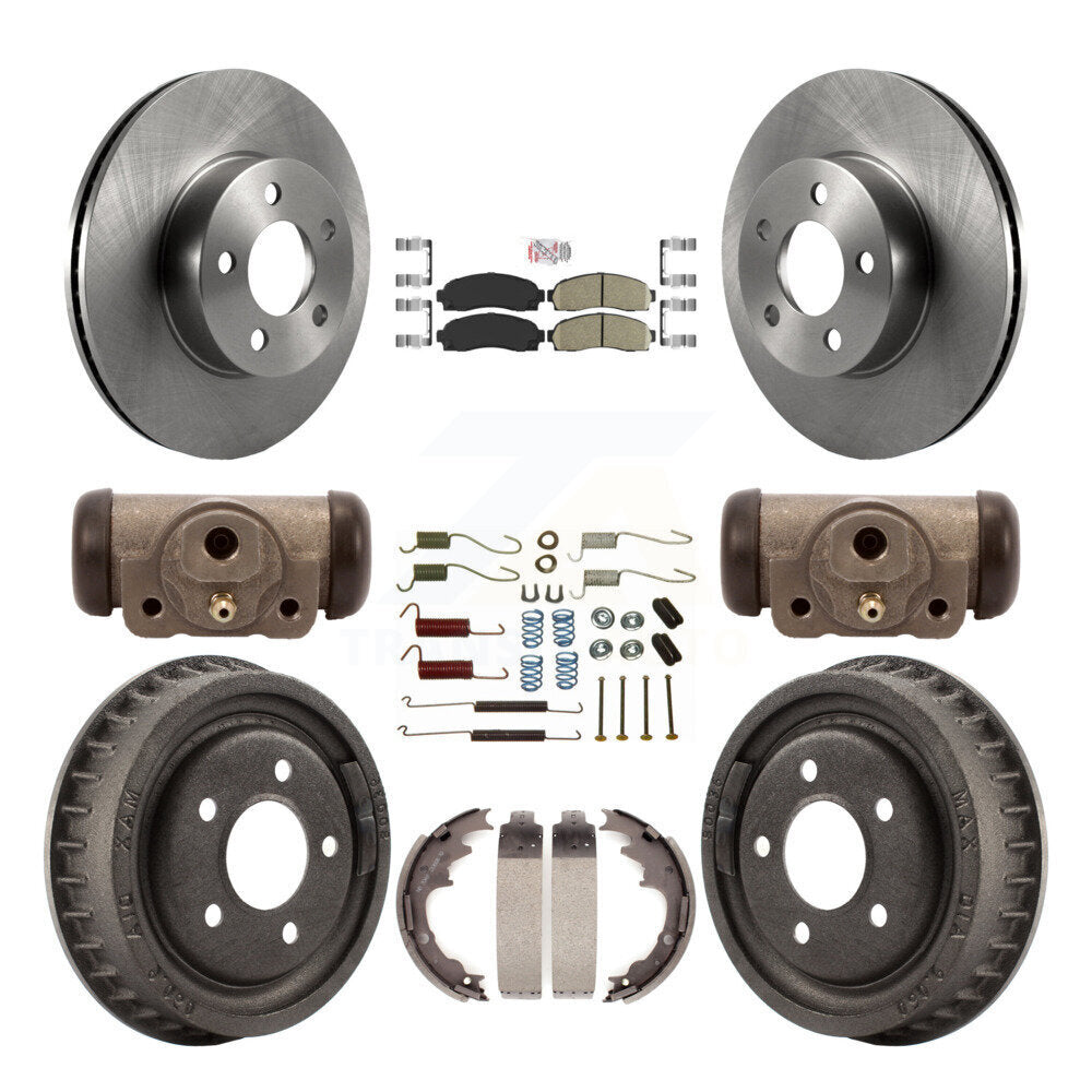 Front Rear Disc Brake Rotors Ceramic Pads And Drum Kit (9Pc) For Ford Ranger Mazda B4000 K8A-105496