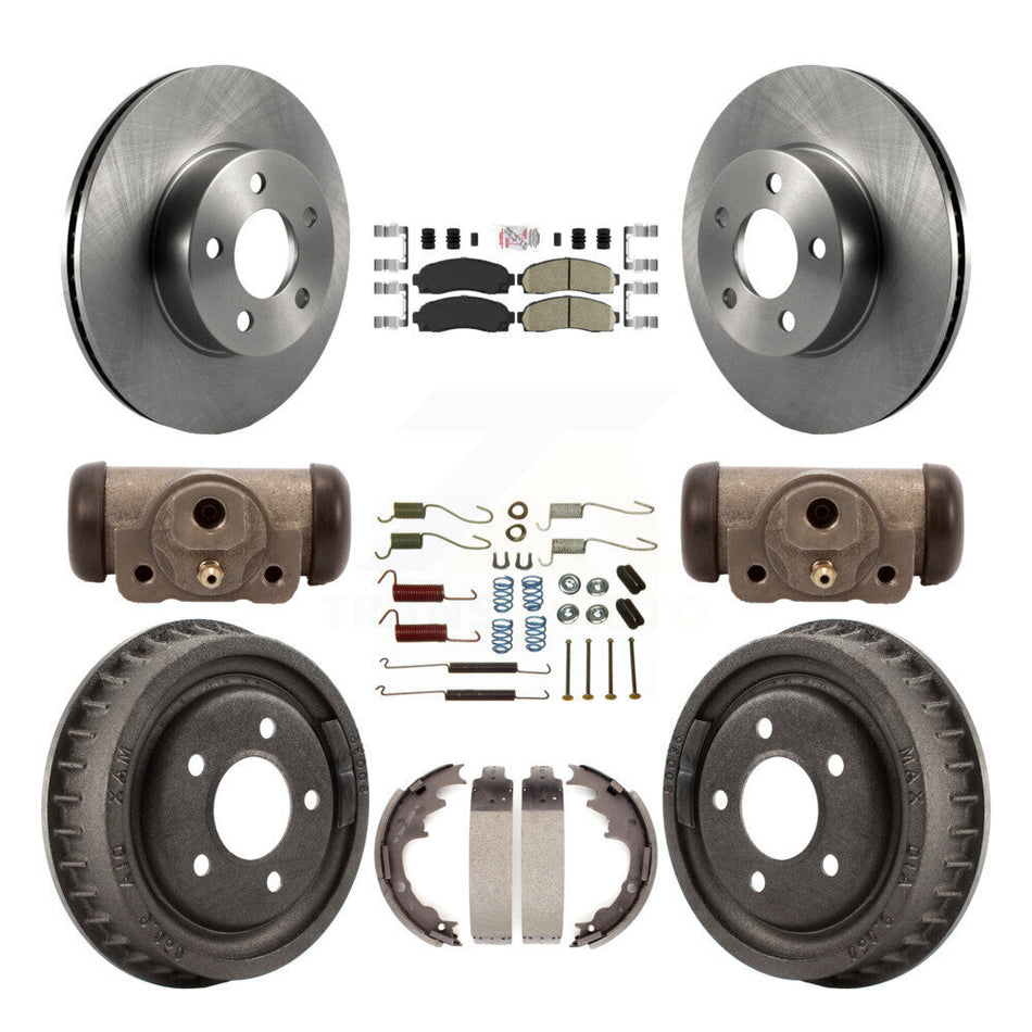Front Rear Disc Brake Rotors Ceramic Pads And Drum Kit (9Pc) For Ford Ranger Mazda B4000 K8A-105497