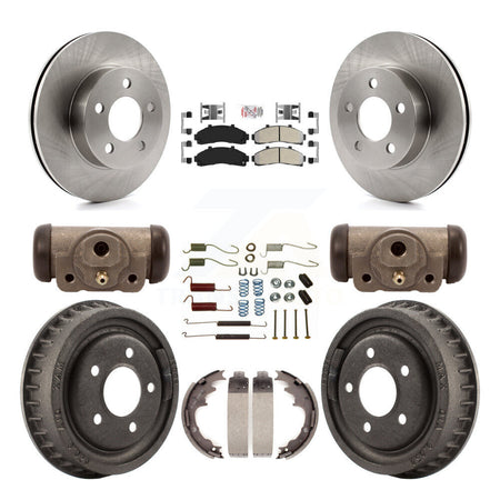 Front Rear Brake Rotor Semi-Metallic Pad And Drum Kit (9Pc) For 2001-2002 Ford Ranger 4WD K8A-105502