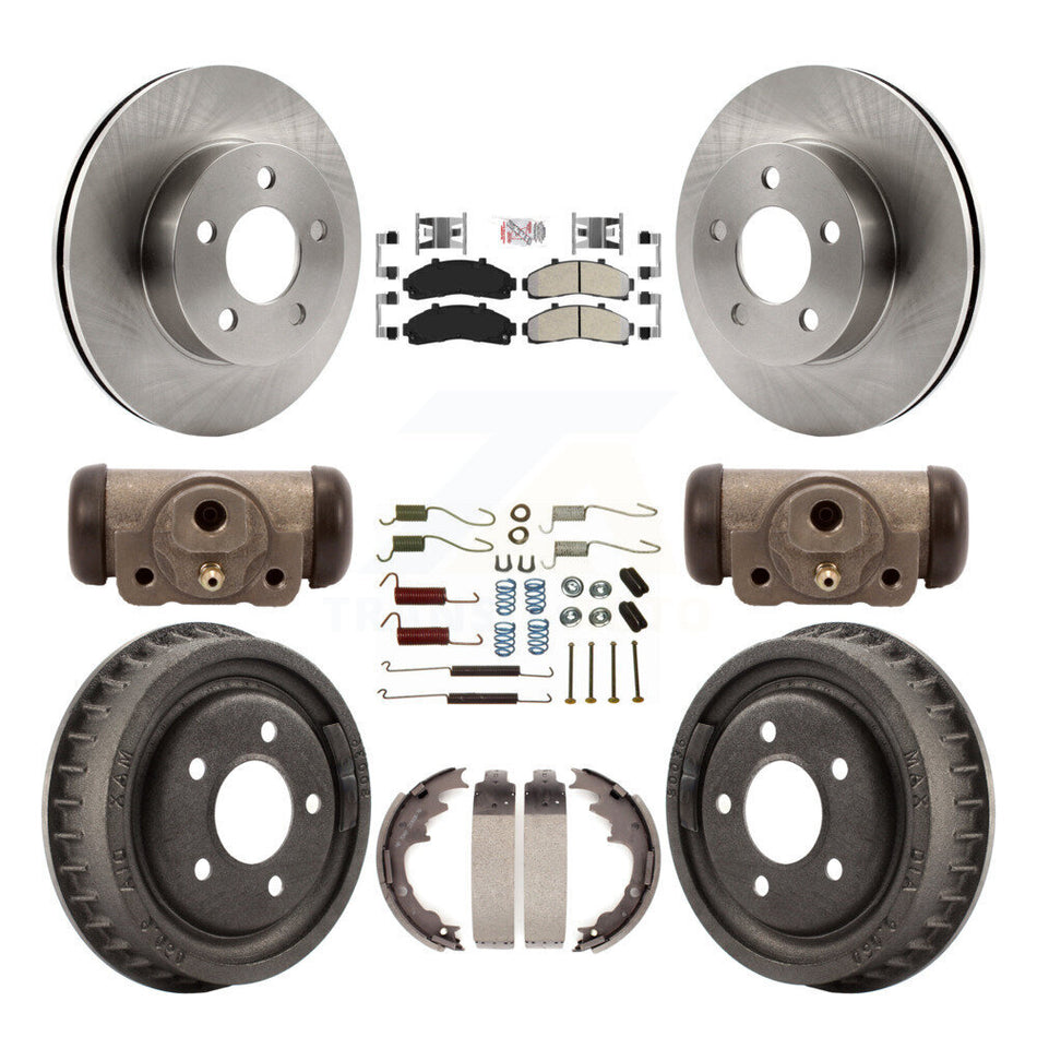 Front Rear Brake Rotor Semi-Metallic Pad And Drum Kit (9Pc) For 2001-2002 Ford Ranger 4WD K8A-105502