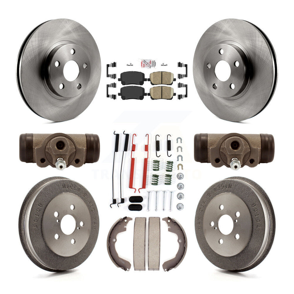 Front Rear Disc Brake Rotor Ceramic Pad And Drum Kit (9Pc) For Pontiac Vibe Toyota Matrix K8A-105511
