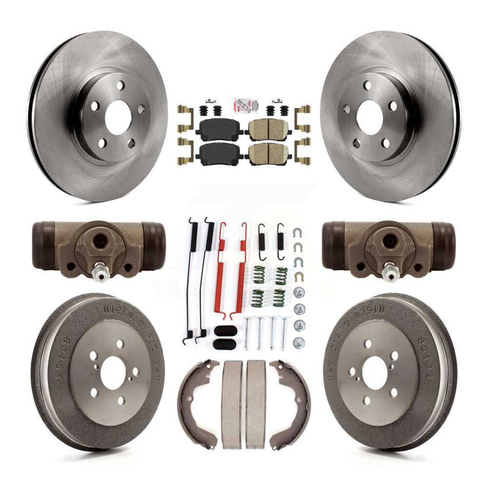 Front Rear Disc Brake Rotor Ceramic Pad And Drum Kit (9Pc) For Pontiac Vibe Toyota Matrix K8A-105512