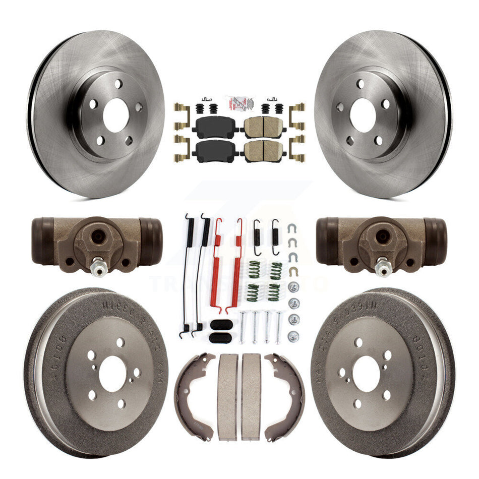 Front Rear Disc Brake Rotor Ceramic Pad And Drum Kit (9Pc) For Pontiac Vibe Toyota Matrix K8A-105512