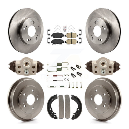Front Rear Disc Brake Rotors Ceramic Pads And Drum Kit (9Pc) For Honda Civic K8A-105513