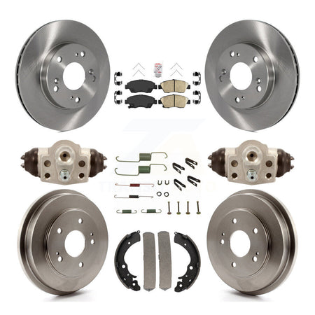 Front Rear Disc Brake Rotor Ceramic Pad & Drum Kit (9Pc) For 2006-2008 Honda Civic Hybrid K8A-105518