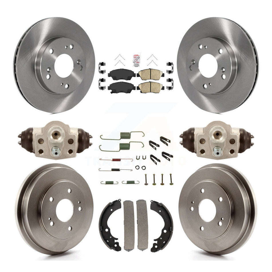 Front Rear Disc Brake Rotor Ceramic Pad & Drum Kit (9Pc) For 2006-2008 Honda Civic Hybrid K8A-105518