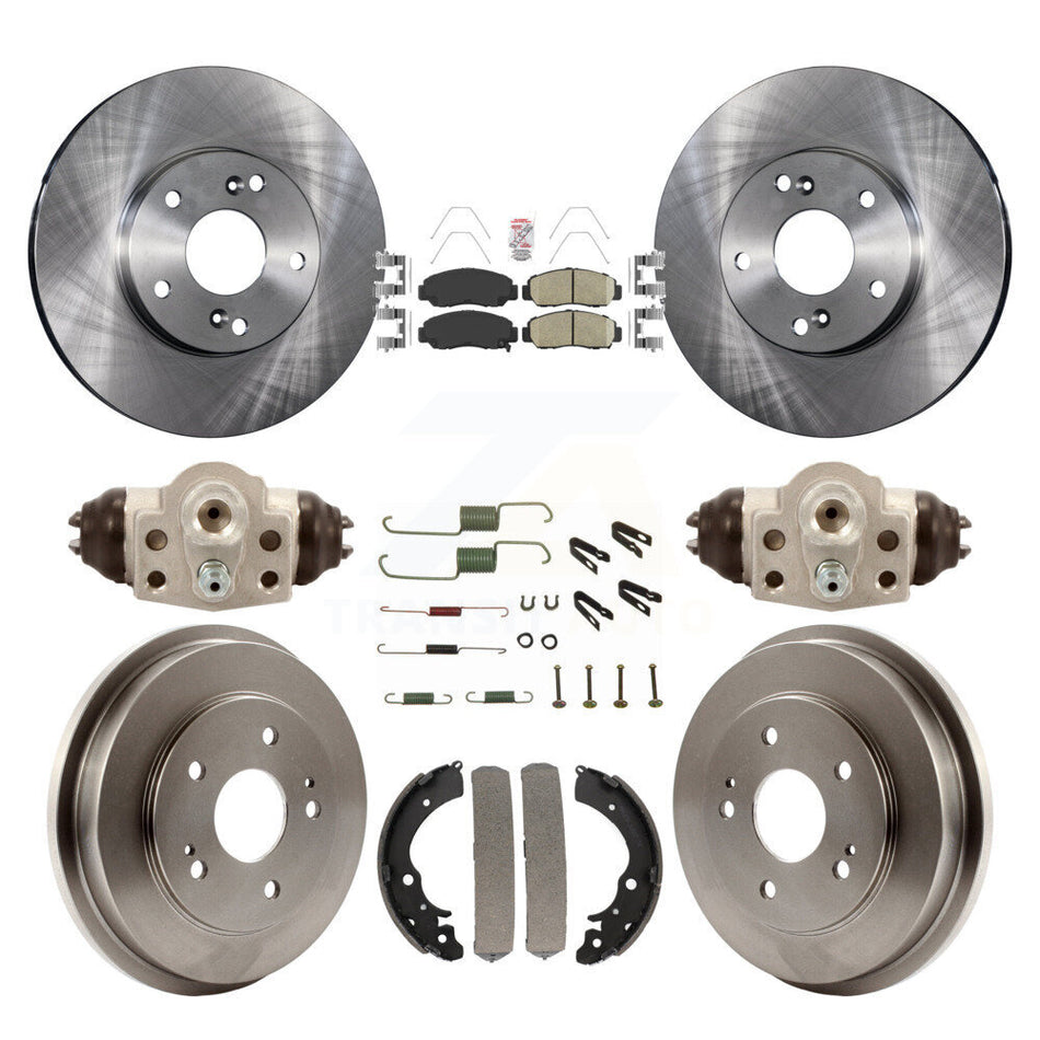 Front Rear Disc Brake Rotors Ceramic Pads And Drum Kit (9Pc) For Honda Civic GX K8A-105519