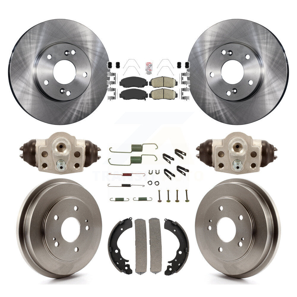 Front Rear Disc Brake Rotors Ceramic Pads And Drum Kit (9Pc) For Honda Civic GX K8A-105520