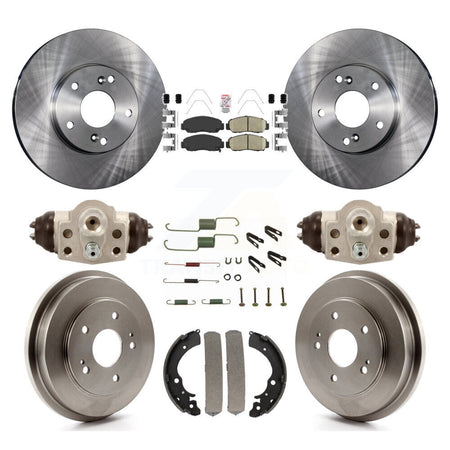 Front Rear Disc Brake Rotors Ceramic Pads And Drum Kit (9Pc) For Honda Civic GX K8A-105520