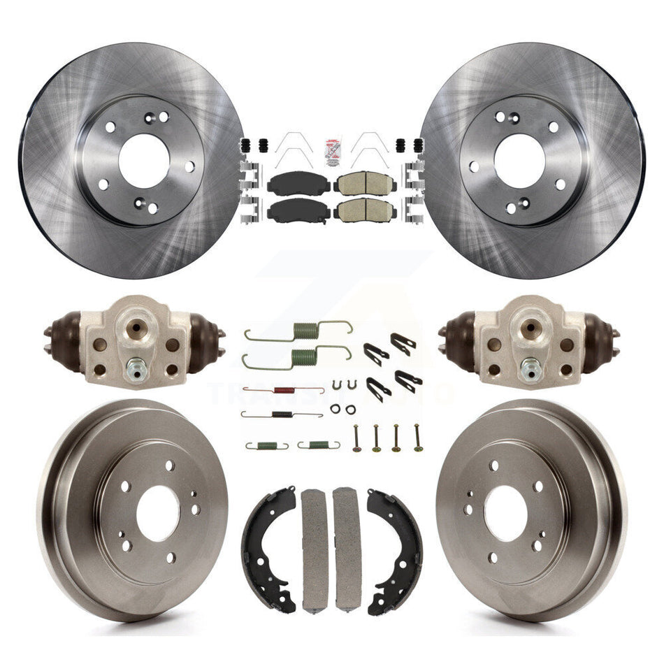 Front Rear Disc Brake Rotors Ceramic Pads And Drum Kit (9Pc) For Honda Civic GX K8A-105520