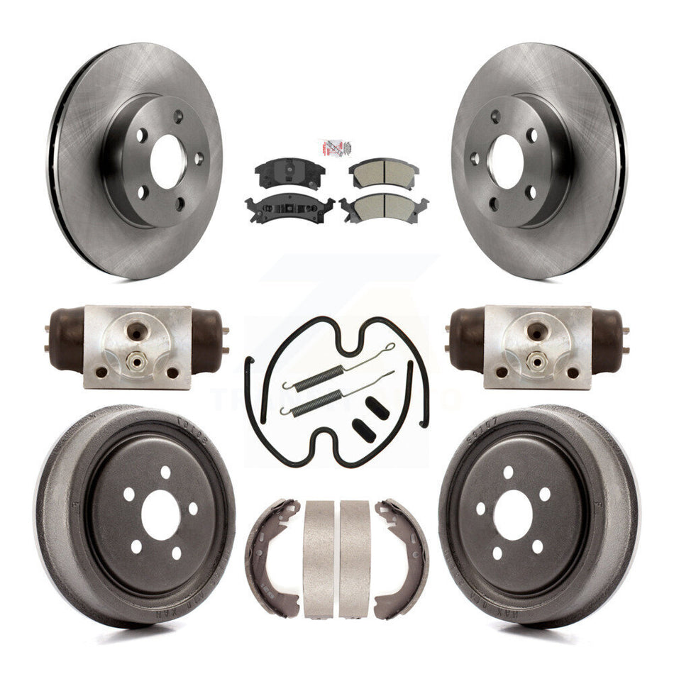 Front Rear Disc Brake Rotors Semi-Metallic Pads And Drum Kit (9Pc) For Chevrolet Cavalier K8A-105524