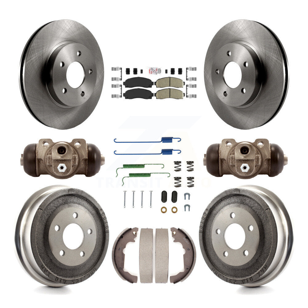 Front Rear Disc Brake Rotor Ceramic Pad & Drum Kit (9Pc) For Chevrolet Equinox Saturn Vue K8A-105526