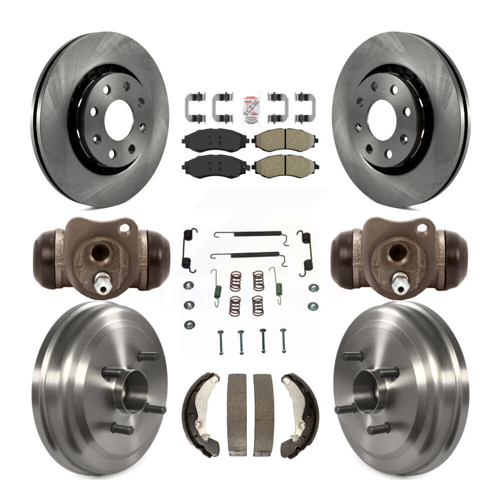 Front Rear Brake Rotors Semi-Metallic Pad Drum Kit (9Pc) For Chevrolet Aveo Pontiac Aveo5 K8A-105528