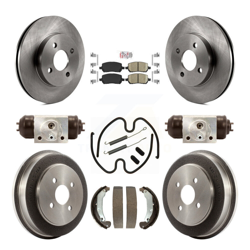 Front Rear Brake Rotor Ceramic Pad Drum Kit (9Pc) For Pontiac Chevrolet Cobalt Saturn Ion K8A-105531