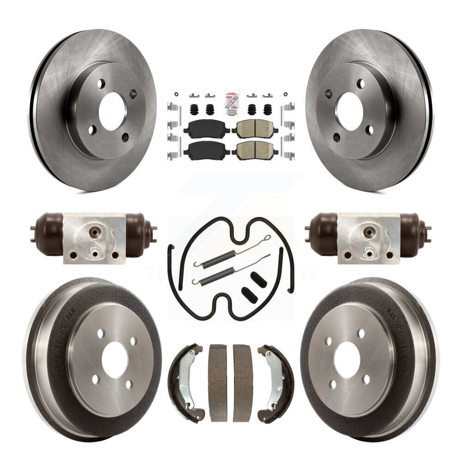 Front Rear Brake Rotor Ceramic Pad Drum Kit (9Pc) For Pontiac Chevrolet Cobalt Saturn Ion K8A-105532