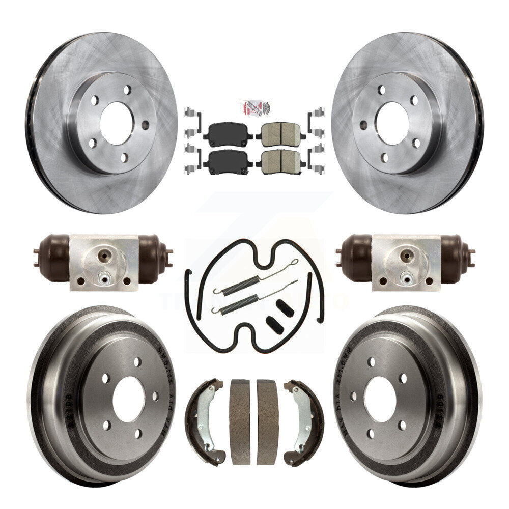 Front Rear Brake Rotor Ceramic Pad & Drum Kit (9Pc) For 07-08 Pontiac G5 Disc rear brakes K8A-105539