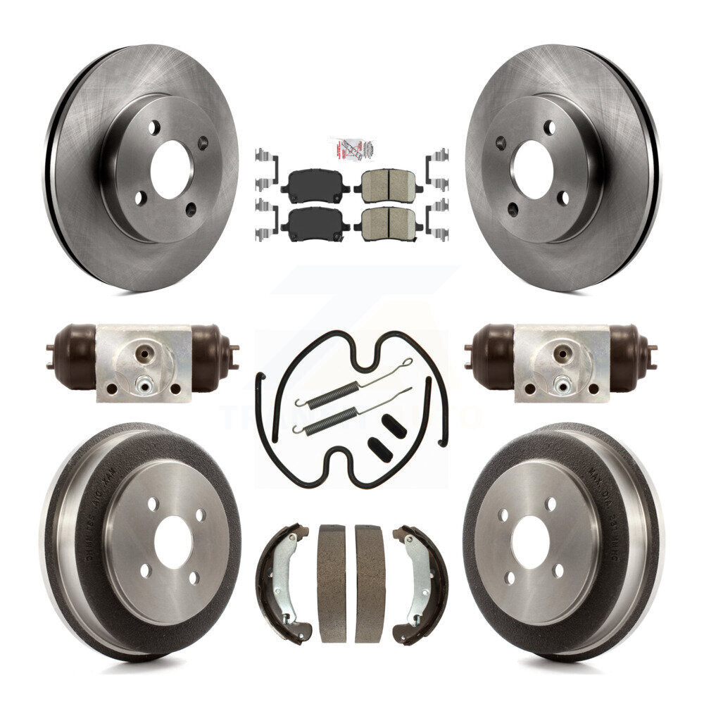 Front Rear Brake Rotor Ceramic Pad & Drum Kit (9Pc) For 07-08 Pontiac G5 Disc rear brakes K8A-105540