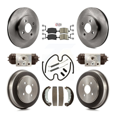 Front Rear Brake Rotor Ceramic Pad & Drum Kit (9Pc) For 07-08 Pontiac G5 Disc rear brakes K8A-105540