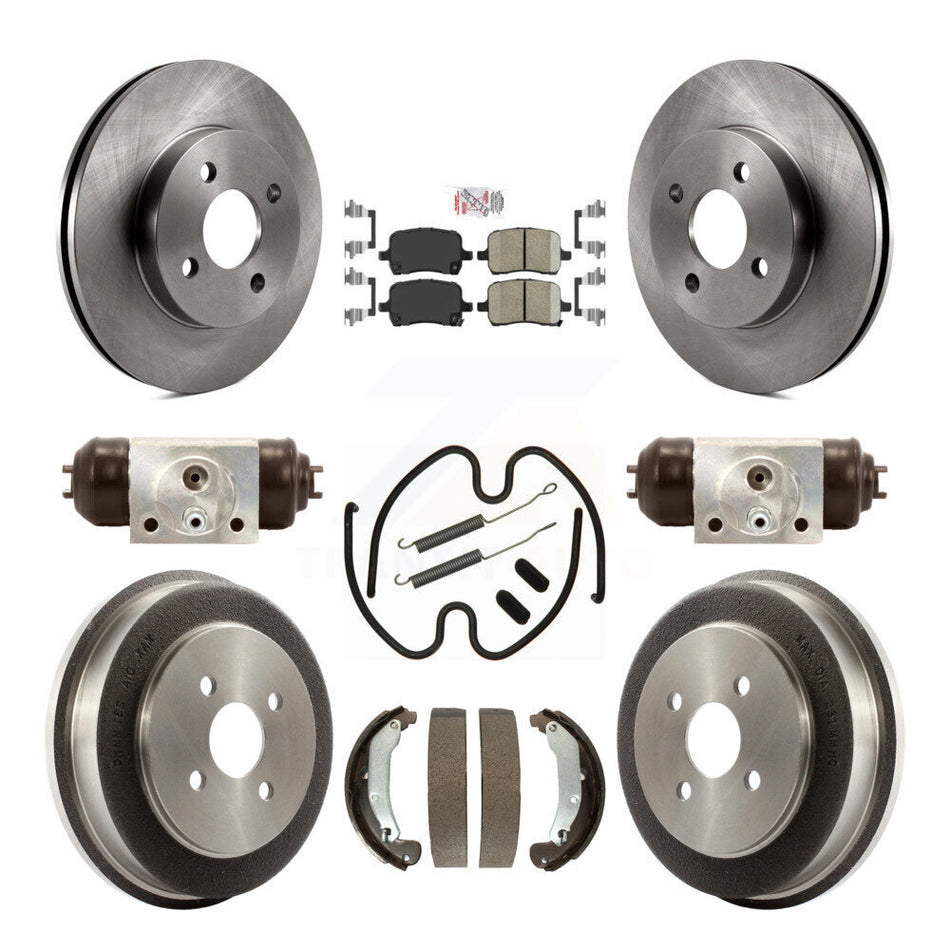 Front Rear Brake Rotor Ceramic Pad & Drum Kit (9Pc) For 07-08 Pontiac G5 Disc rear brakes K8A-105540