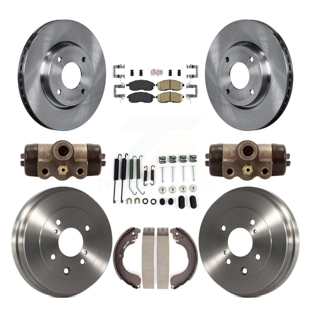 Front Rear Disc Brake Rotors Ceramic Pads And Drum Kit (9Pc) For Nissan Sentra Cube K8A-105542
