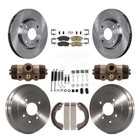 Front Rear Disc Brake Rotors Ceramic Pads And Drum Kit (9Pc) For Nissan Sentra Cube K8A-105542