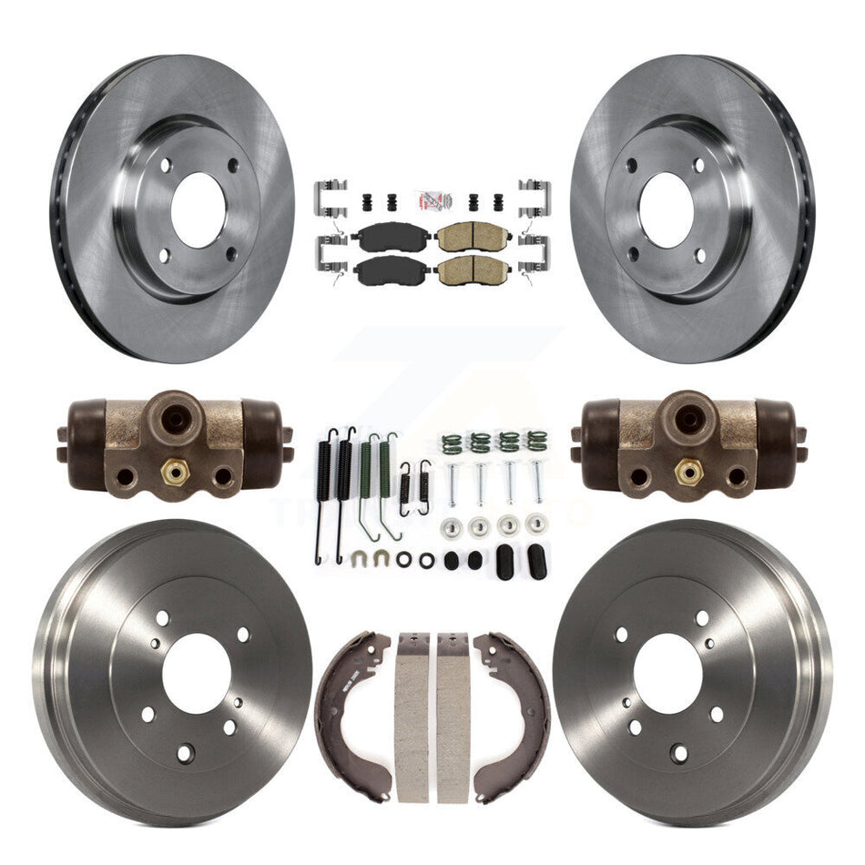 Front Rear Disc Brake Rotors Ceramic Pads And Drum Kit (9Pc) For Nissan Sentra Cube K8A-105542
