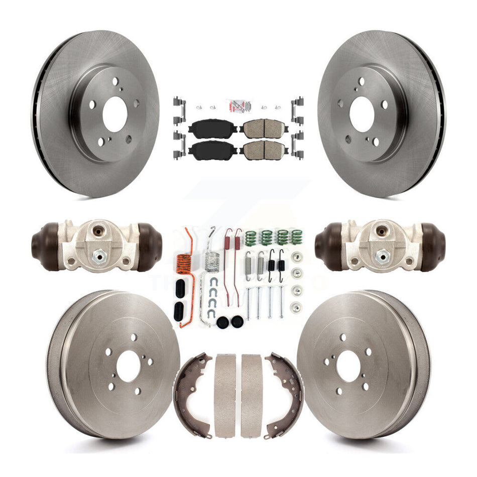 Front Rear Disc Brake Rotors Ceramic Pads And Drum Kit (9Pc) For 2004-2010 Toyota Sienna K8A-105544