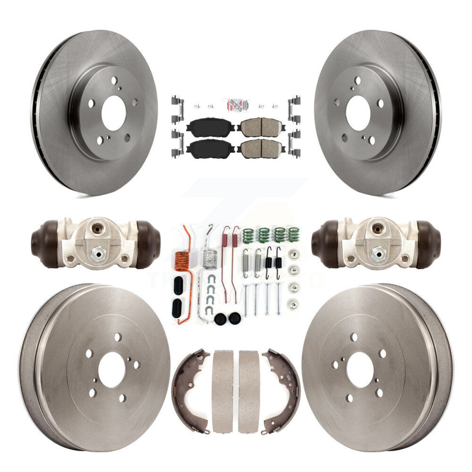 Front Rear Disc Brake Rotors Ceramic Pads And Drum Kit (9Pc) For 2004-2010 Toyota Sienna K8A-105544