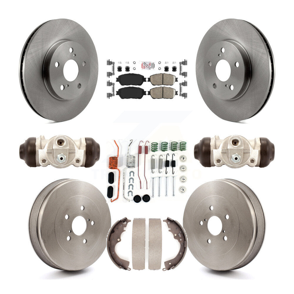 Front Rear Disc Brake Rotors Ceramic Pads And Drum Kit (9Pc) For 2004-2010 Toyota Sienna K8A-105545