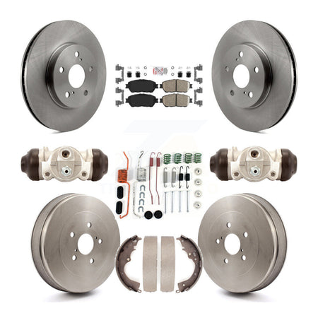 Front Rear Disc Brake Rotors Ceramic Pads And Drum Kit (9Pc) For 2004-2010 Toyota Sienna K8A-105545