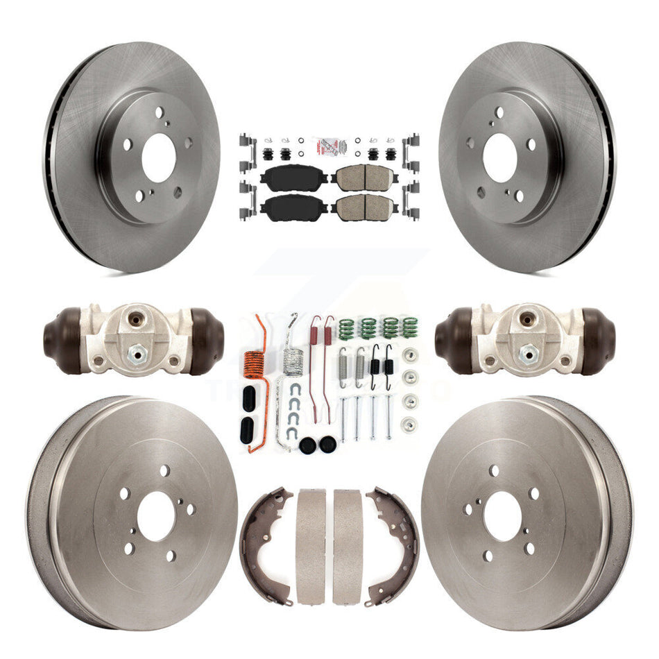 Front Rear Disc Brake Rotors Ceramic Pads And Drum Kit (9Pc) For 2004-2010 Toyota Sienna K8A-105545