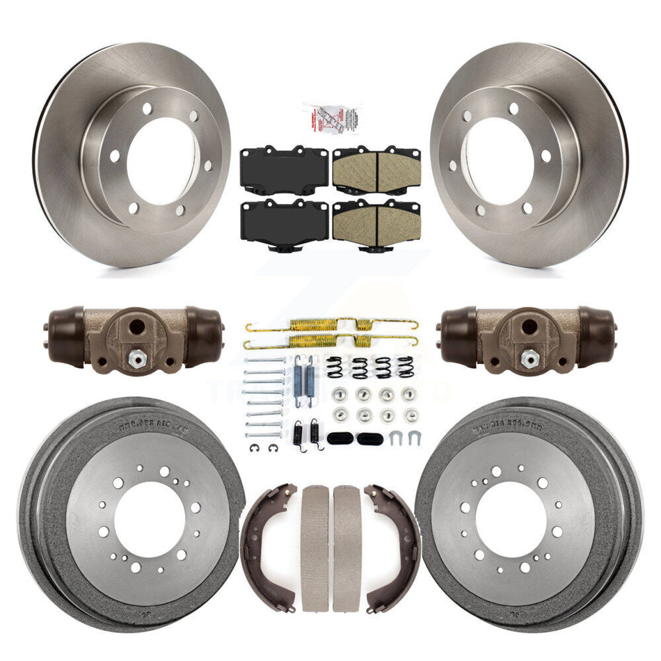 Front Rear Brake Rotor Ceramic Pad And Drum Kit (9Pc) For Toyota Tacoma With 6 Lug Wheels K8A-105555