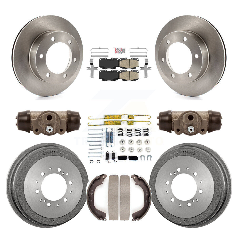 Front Rear Brake Rotor Ceramic Pad And Drum Kit (9Pc) For Toyota Tacoma With 6 Lug Wheels K8A-105556