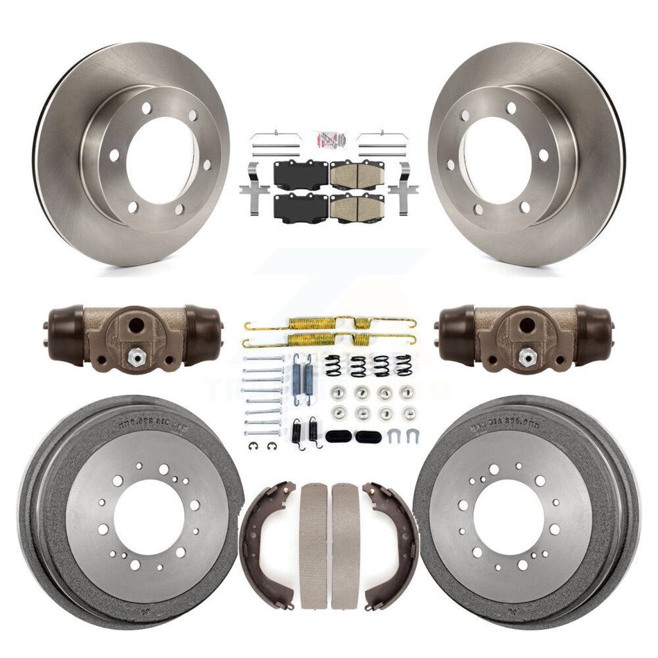 Front Rear Brake Rotor Ceramic Pad And Drum Kit (9Pc) For Toyota Tacoma With 6 Lug Wheels K8A-105556