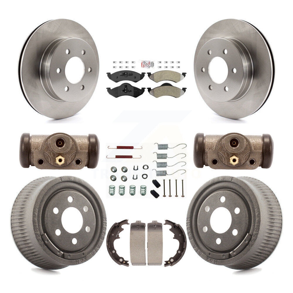 Front Rear Disc Brake Rotors Semi-Metallic Pads And Drum Kit (9Pc) For Dodge Dakota K8A-105559