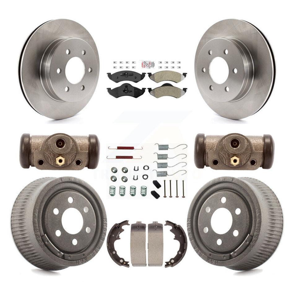 Front Rear Disc Brake Rotors Semi-Metallic Pads And Drum Kit (9Pc) For Dodge Dakota K8A-105559