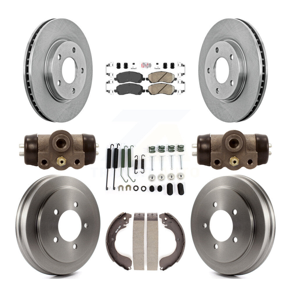 Front Rear Disc Brake Rotors Ceramic Pads And Drum Kit (9Pc) For Dodge Caliber K8A-105561