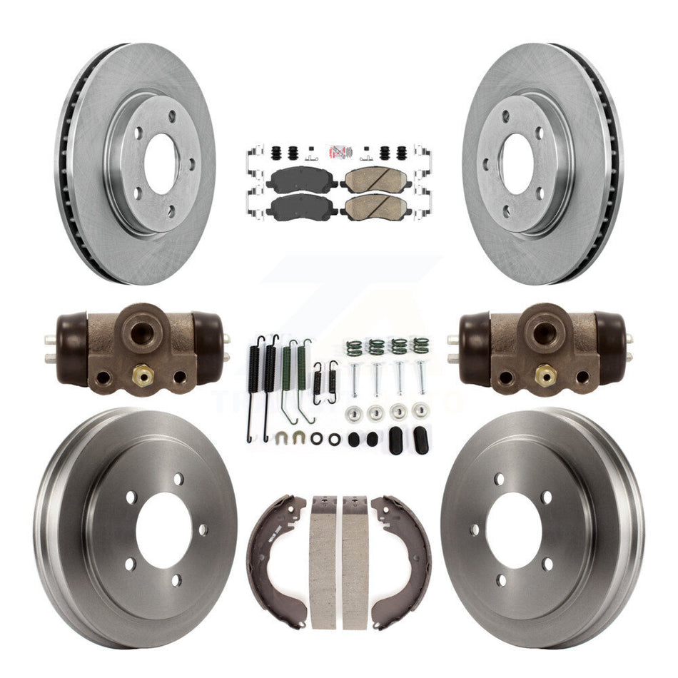 Front Rear Disc Brake Rotors Ceramic Pads And Drum Kit (9Pc) For Dodge Caliber K8A-105561