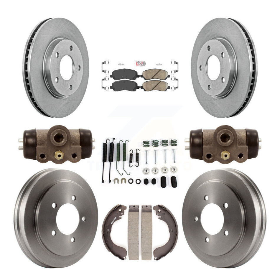 Front Rear Disc Brake Rotors Ceramic Pads And Drum Kit (9Pc) For Dodge Caliber K8A-105563