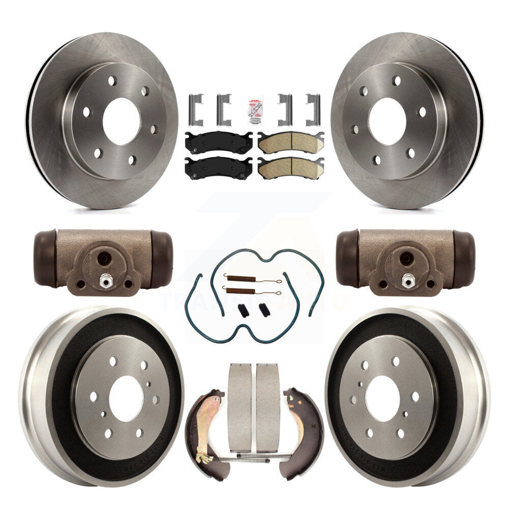 Front Rear Brake Rotor Ceramic Pad Drum Kit (9Pc) For Chevrolet Silverado 1500 GMC Sierra K8A-105567