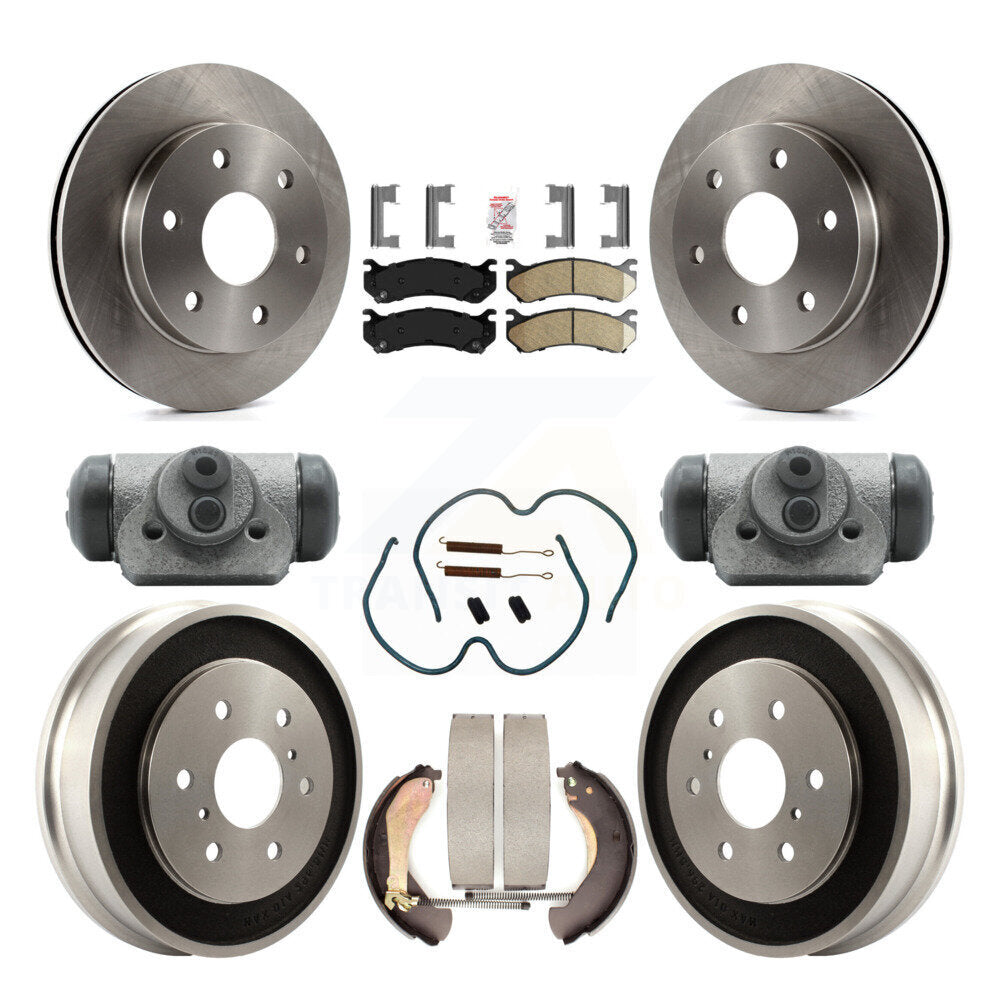 Front Rear Brake Rotor Ceramic Pad Drum Kit (9Pc) For Chevrolet Silverado 1500 GMC Sierra K8A-105568