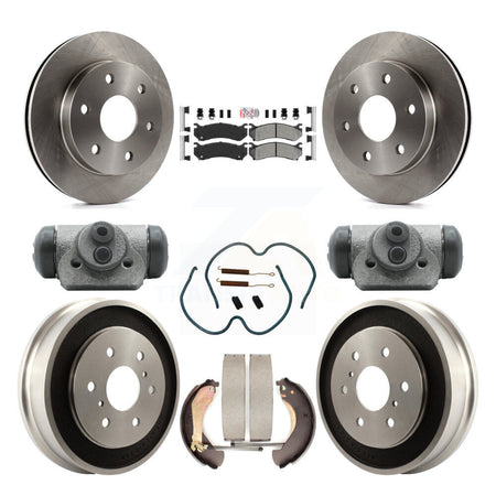 Front Rear Brake Rotors Semi-Metallic Pad Drum Kit (9Pc) For Chevrolet Silverado 1500 GMC K8A-105570