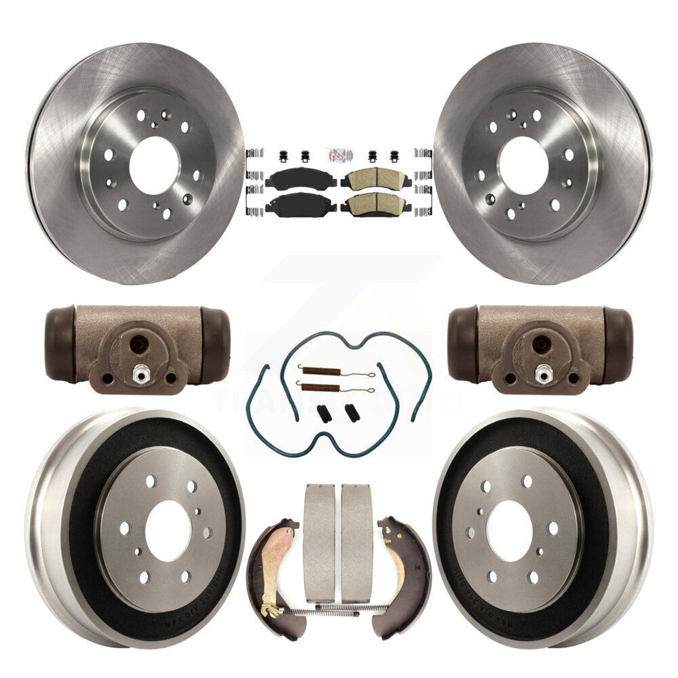 Front Rear Brake Rotor Ceramic Pad Drum Kit (9Pc) For Chevrolet Silverado 1500 GMC Sierra K8A-105575