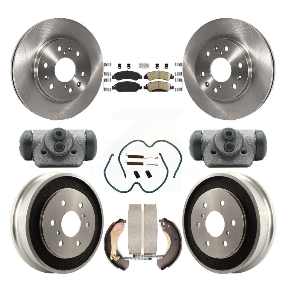 Front Rear Brake Rotor Ceramic Pad Drum Kit (9Pc) For Chevrolet Silverado 1500 GMC Sierra K8A-105576