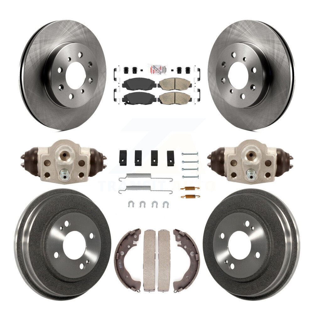 Front Rear Disc Brake Rotors Ceramic Pads And Drum Kit (9Pc) For Honda Insight K8A-105583