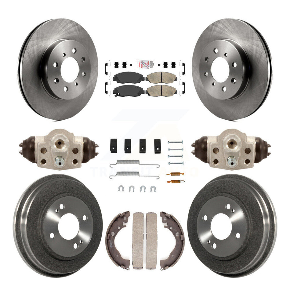 Front Rear Disc Brake Rotors Ceramic Pads And Drum Kit (9Pc) For Honda Insight K8A-105583