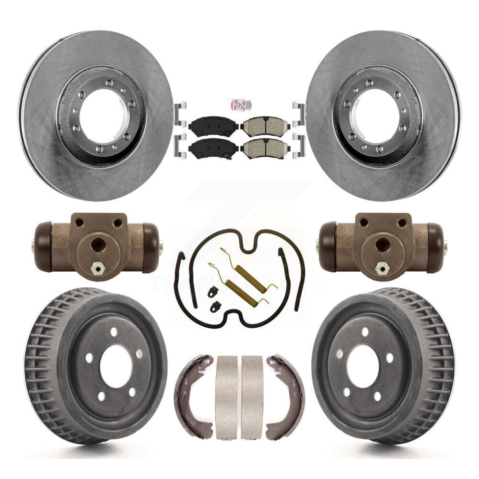 Front Rear Brake Rotor Ceramic Pad & Drum Kit (9Pc) For Pontiac Montana Chevrolet Venture K8A-105591